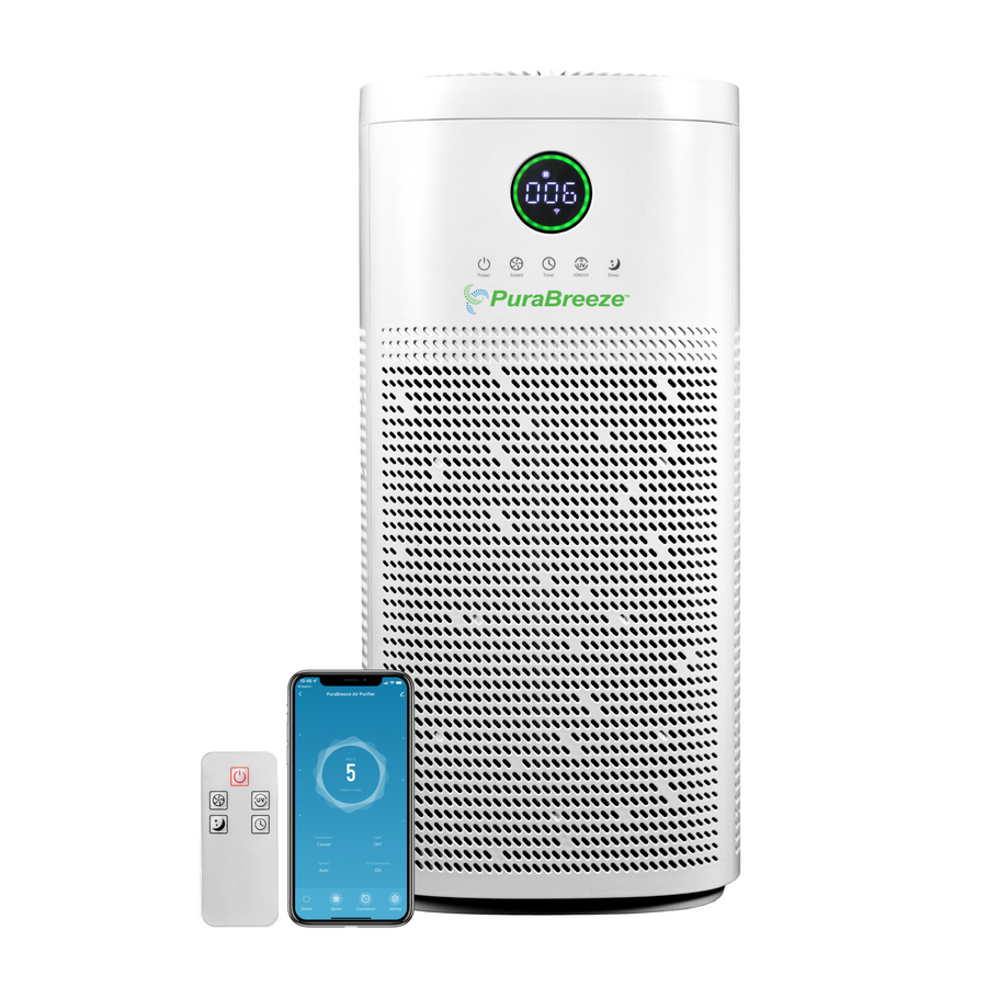 PuraBreeze Air Purifier for Home, Office w/ HEPA and UV, Eliminate Odor Smoke Dust and Mold